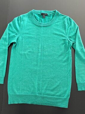 J.Crew 100% Merino Wool Sweater – Women’s Small – Emerald Green Lightweight Crew